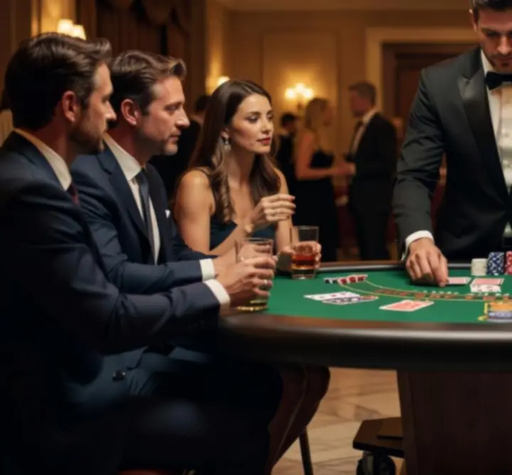 Krupier prowadzący rozdanie blackjacka na żywo