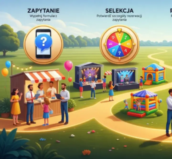 Infografika przedstawiająca etapy harmonogramu rezerwacji wydarzenia mobilnego kasyna.