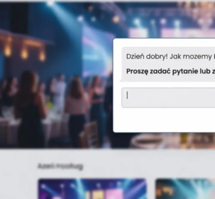 Interfejs czatu na żywo dostępny bezpośrednio na stronie internetowej.